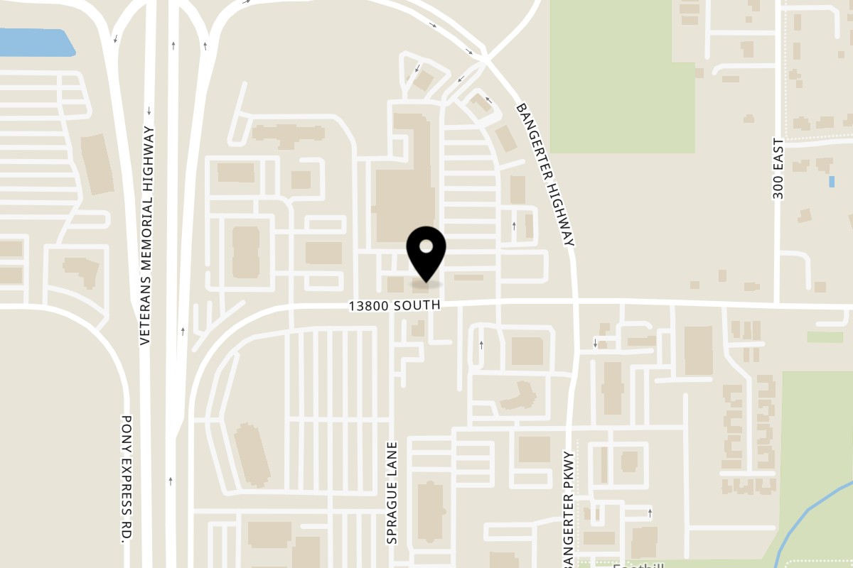 Map showing the location of NY Pizza Patrol on 129 E 13800 S in Draper